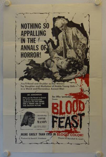 Blood Feast - Copy original release US Onesheet movie poster